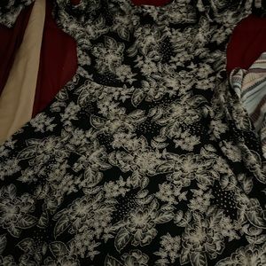 Beautiful black white flower over garment 54inches